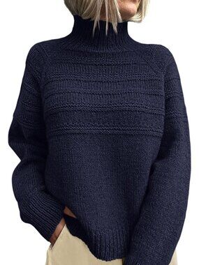 Cozy Chunky Knit Mock Neck Pullover Sweater for Women - Fall Fashion Essential